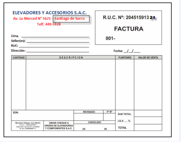 Modelo de factura PDF